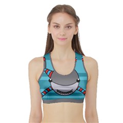 Shark Sea Fish Animal Ocean Sports Bra With Border