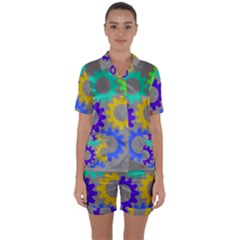 Gear Transmission Options Settings Satin Short Sleeve Pyjamas Set by Nexatart