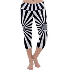 Rays Stripes Ray Laser Background Capri Yoga Leggings