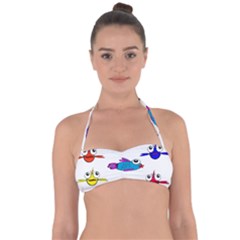 Fish Swim Cartoon Funny Cute Halter Bandeau Bikini Top by Nexatart