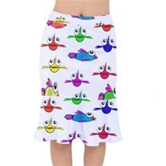 Fish Swim Cartoon Funny Cute Mermaid Skirt by Nexatart