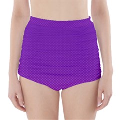 Halftone Background Pattern Purple High-waisted Bikini Bottoms by Nexatart