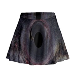Black Hole Blue Space Galaxy Star Mini Flare Skirt by Mariart
