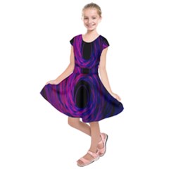 Black Hole Rainbow Blue Purple Kids  Short Sleeve Dress by Mariart