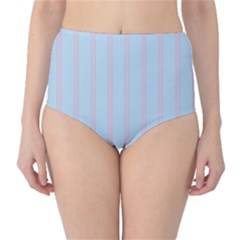 Bleu Pink Line Vertical High-waist Bikini Bottoms by Mariart