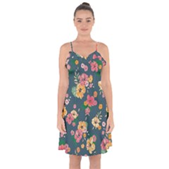 Aloha Hawaii Flower Floral Sexy Ruffle Detail Chiffon Dress by Mariart