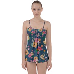 Aloha Hawaii Flower Floral Sexy Babydoll Tankini Set by Mariart