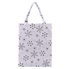 Black Holiday Snowflakes Classic Tote Bag by Mariart