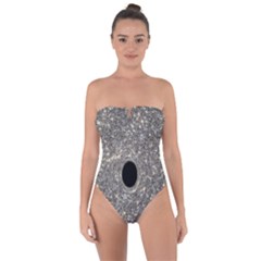 Black Hole Blue Space Galaxy Star Light Tie Back One Piece Swimsuit by Mariart