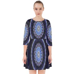 Colorful Hypnotic Circular Rings Space Smock Dress by Mariart
