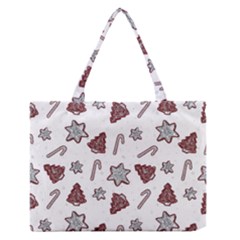 Ginger Cookies Christmas Pattern Zipper Medium Tote Bag by Valentinaart