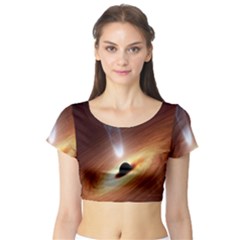 Coming Supermassive Black Hole Century Short Sleeve Crop Top by Mariart
