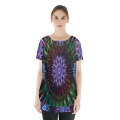 Flower Stigma Colorful Rainbow Animation Gold Space Skirt Hem Sports Top by Mariart