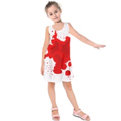 Red Blood Transparent Kids  Sleeveless Dress by Mariart