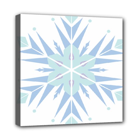 Snowflakes Star Blue Triangle Mini Canvas 8  X 8  by Mariart