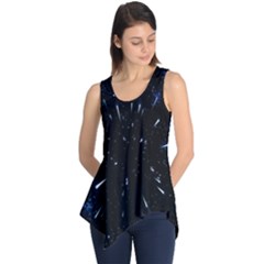 Space Warp Speed Hyperspace Through Starfield Nebula Space Star Line Light Hole Sleeveless Tunic by Mariart