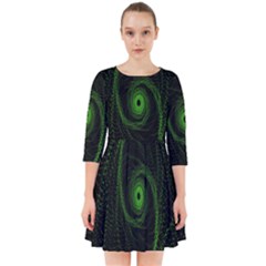 Space Green Hypnotizing Tunnel Animation Hole Polka Green Smock Dress by Mariart
