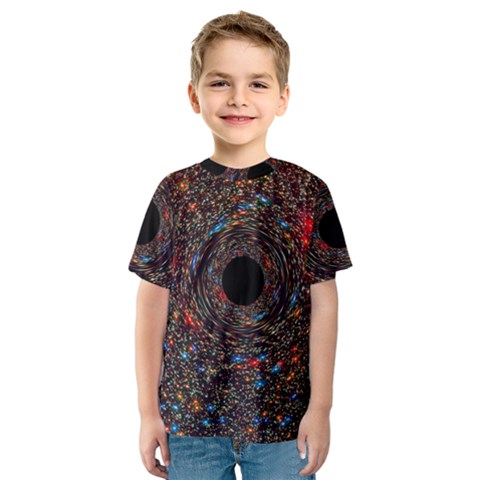 Space Star Light Black Hole Kids  Sport Mesh Tee by Mariart