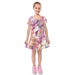 Stone Spot Triangle Kids  Short Sleeve Velvet Dress by Mariart