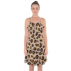 Leopard Print Ruffle Detail Chiffon Dress by TRENDYcouture