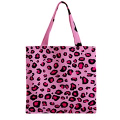 Pink Leopard Grocery Tote Bag