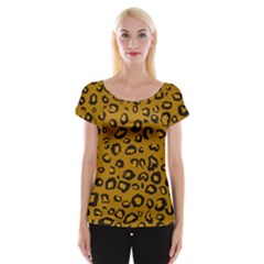 Golden Leopard Cap Sleeve Tops by TRENDYcouture