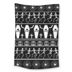 Halloween Pattern Large Tapestry by ValentinaDesign