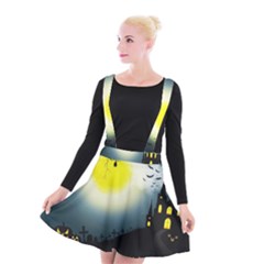 Halloween Landscape Suspender Skater Skirt by ValentinaDesign