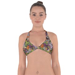 Halloween Pattern Halter Neck Bikini Top by ValentinaDesign