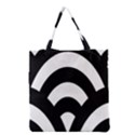 Circle White Black Grocery Tote Bag View2