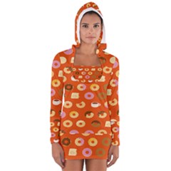 Coffee Donut Cakes Long Sleeve Hooded T-shirt by Mariart