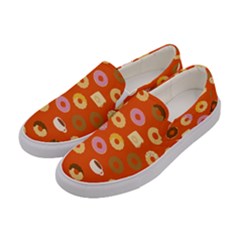 Coffee Donut Cakes Women s Canvas Slip Ons by Mariart