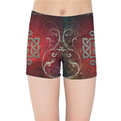 The Celtic Knot With Floral Elements Kids Sports Shorts by FantasyWorld7