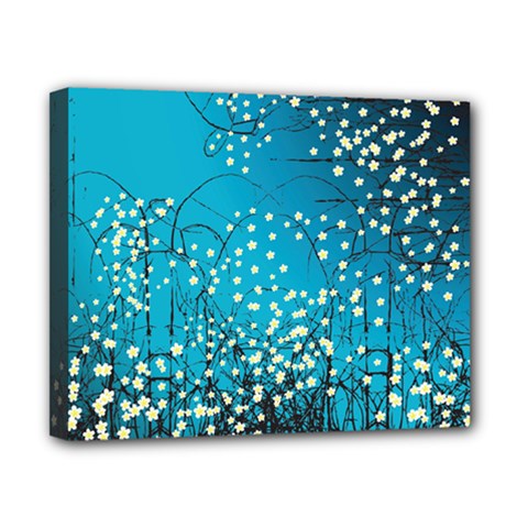 Flower Back Leaf River Blue Star Canvas 10  X 8  by Mariart