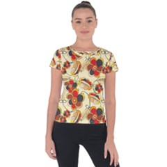 Flower Seed Rainbow Rose Short Sleeve Sports Top  by Mariart