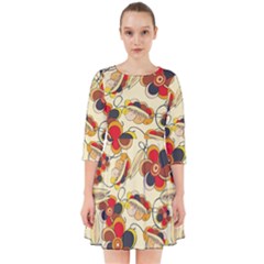 Flower Seed Rainbow Rose Smock Dress by Mariart