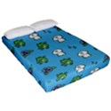 Frog Ghost Rain Flower Green Animals Fitted Sheet (California King Size) View2