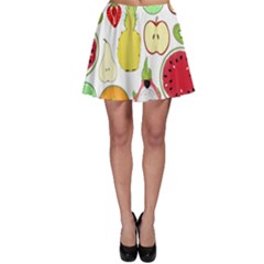 Mango Fruit Pieces Watermelon Dragon Passion Fruit Apple Strawberry Pineapple Melon Skater Skirt by Mariart