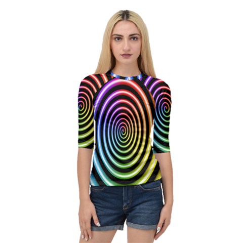 Hypnotic Circle Rainbow Quarter Sleeve Raglan Tee by Mariart