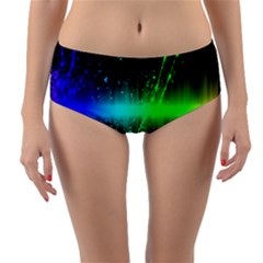 Space Galaxy Green Blue Black Spot Light Neon Rainbow Reversible Mid-waist Bikini Bottoms by Mariart