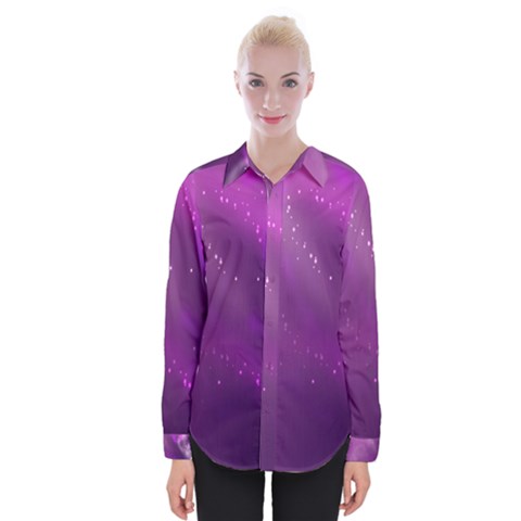 Space Star Planet Galaxy Purple Womens Long Sleeve Shirt by Mariart