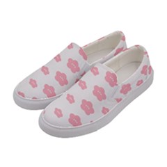 Star Pink Flower Polka Dots Women s Canvas Slip Ons by Mariart