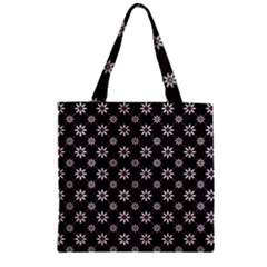 Sunflower Star Floral Purple Pink Zipper Grocery Tote Bag by Mariart
