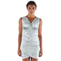 Spot Polka Dots Blue Pink Sexy Wrap Front Bodycon Dress by Mariart