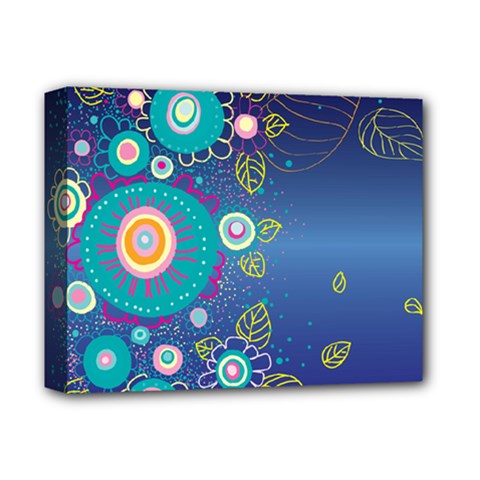 Flower Blue Floral Sunflower Star Polka Dots Sexy Deluxe Canvas 14  X 11  by Mariart