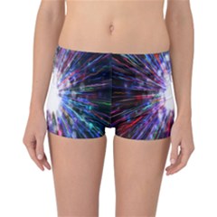 Seamless Animation Of Abstract Colorful Laser Light And Fireworks Rainbow Reversible Boyleg Bikini Bottoms by Mariart