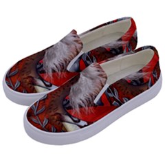 Awesome Steampunk Horse With Wings Kids  Canvas Slip Ons by FantasyWorld7