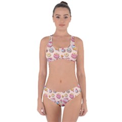 Sweet Pattern Criss Cross Bikini Set by Valentinaart