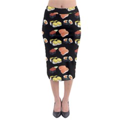 Sushi Pattern Midi Pencil Skirt by Valentinaart