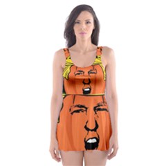 Trump Or Treat  Skater Dress Swimsuit by Valentinaart